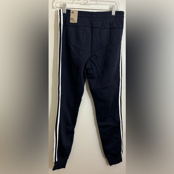 Adidas Jogger Essentials Fleece 3-Stripes Women's SM Dark Blue Sweat Pants NWT - Picture 2 of 7